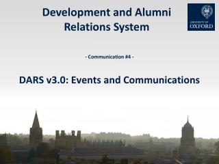 - Communication #4 - DARS v3.0: Events and Communications