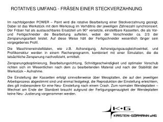 ROTATIVES UMFANG - FRÄSEN EINER STECKVERZAHNUNG