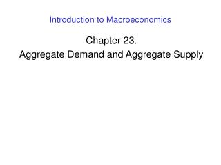 Introduction to Macroeconomics