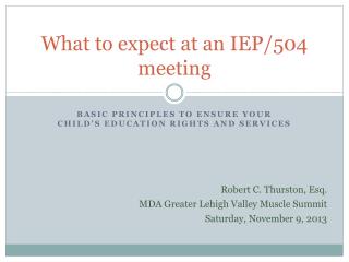 What to expect at an IEP/504 meeting