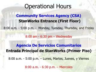 Operational Hours