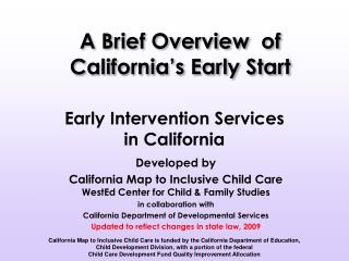 Early Intervention Services in California