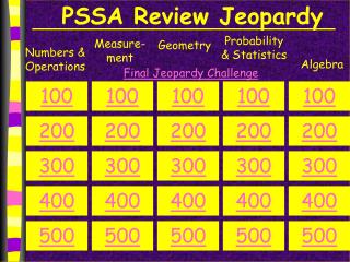 PSSA Review Jeopardy