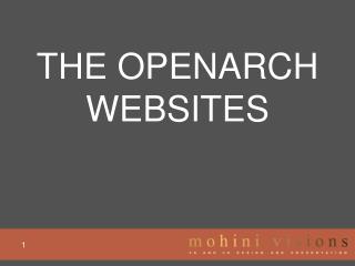 THE OPENARCH WEBSITES