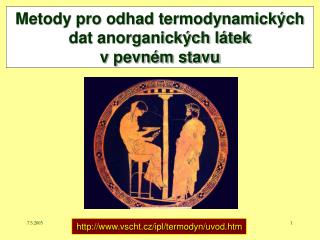 Metody pro odhad termodynamických dat anorganických látek v pevném stavu