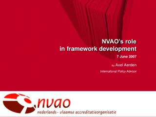 NVAO’s role in framework development