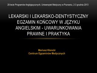 Mariusz Klencki Centrum Egzaminów Medycznych