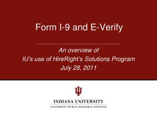 Form I-9 and E-Verify