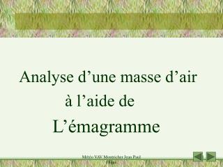 Analyse d’une masse d’air à l’aide de L’émagramme