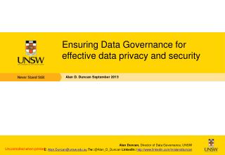 Ensuring Data Governance for effective data privacy and security