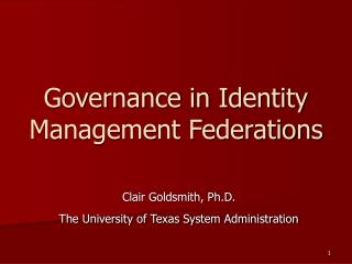 Governance in Identity Management Federations