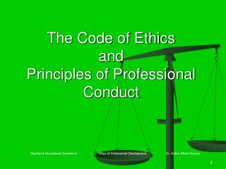 The Code of Ethics and Principles of Professional Conduct
