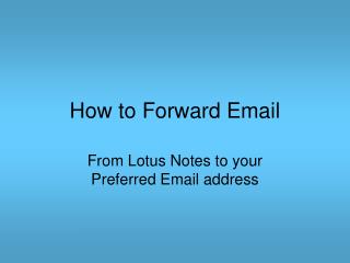 How to Forward Email