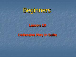 Beginners