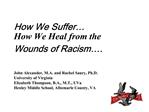 How We Suffer How We Heal from the Wounds of Racism .