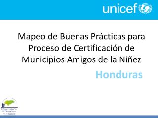 Mapeo de Buenas Prácticas para Proceso de Certificación de Municipios Amigos de la Niñez