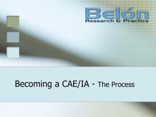 Becoming a CAE/IA - The Process