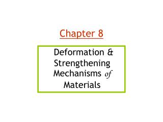 Deformation &amp; Strengthening Mechanisms of Materials