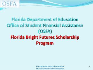 2012-13 High School Graduates and Bright Futures (BF) Scholarships