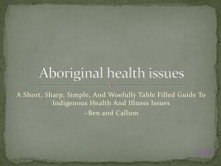 Aboriginal health issues