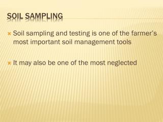 Soil sampling