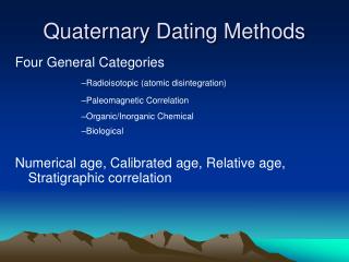 Quaternary Dating Methods