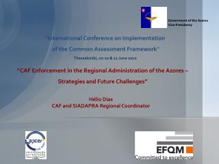 “CAF Enforcement in the Regional Administration of the Azores – Strategies and Future Challenges”