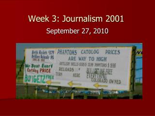 Week 3: Journalism 2001