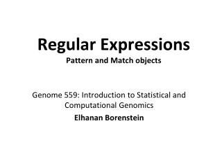 Regular Expressions Pattern and Match objects