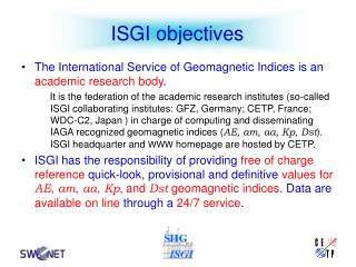 ISGI objectives