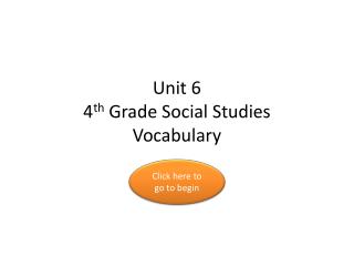Unit 6 4 th Grade Social Studies Vocabulary