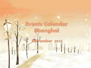 Events Calendar Shanghai