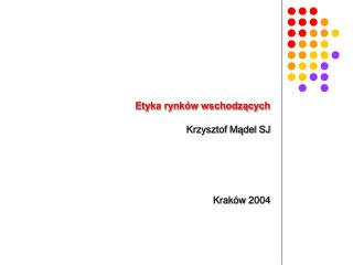 Etyka rynków wschodzących