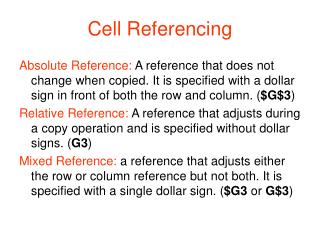 Cell Referencing