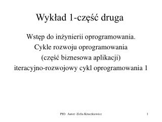 Wykład 1-część druga