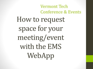 How to request space for your meeting/event with the EMS WebApp
