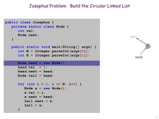 Josephus Problem: Build the Circular Linked List