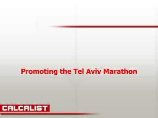 Promoting the Tel Aviv Marathon