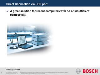 Direct Connection via USB port