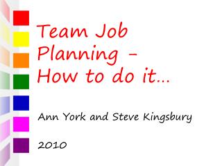 Team Job Planning - How to do it…