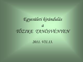 Egyesületi kirándulás a TŐZIKE TANÖSVÉNYEN 2011. VII.13.