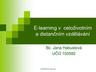 E-learning v celoživotním a distančním vzdělávání