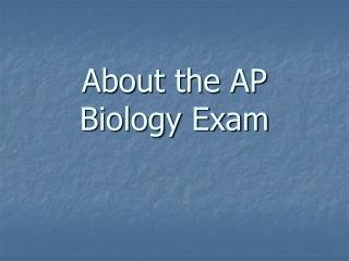 About the AP Biology Exam