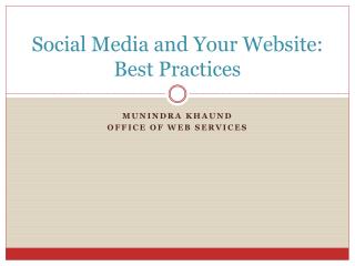 Social Media and Your Website: Best Practices