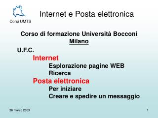Corso di formazione Università Bocconi Milano