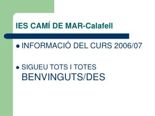 IES CAMÍ DE MAR-Calafell