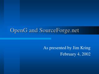 OpenG and SourceForge