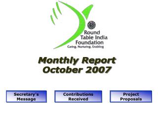 Monthly Report October 2007