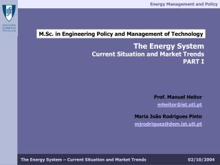 M.Sc. in Engineering Policy and Management of Technology