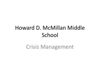 Howard D. McMillan Middle School